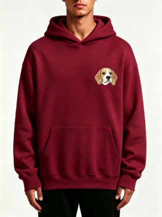 480G Men Fleece Lined PulloverHoodie(pet embroidery)