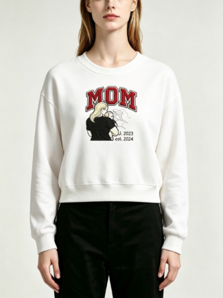 330G Women FrenchTerry PulloverHoodie (mother's embroidery picture)