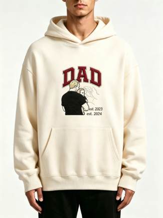 480G Men Fleece Lined PulloverHoodie(embroidered by dad)