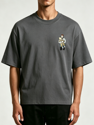300G Men's short-sleeved T-shirt (embroidered by dad)