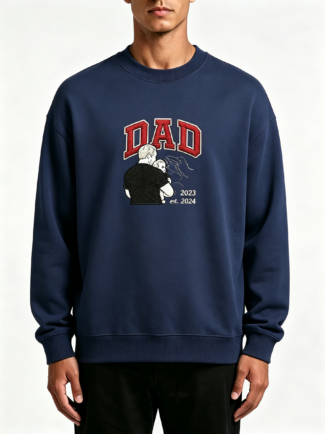 420G Men French Terry Crew NeckSweatshirt (embroidered by dad)