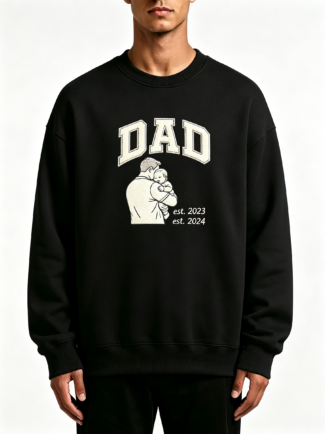 480G Men Fleece Lined Crew Neck(embroidered by dad)